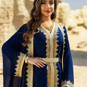 Femme Musulmane Vestidos Pearl Beads Abaya for Women Dubai Cape Evening Party Dress Muslim Kaftan Turkey Robe Eid Djellaba Gown