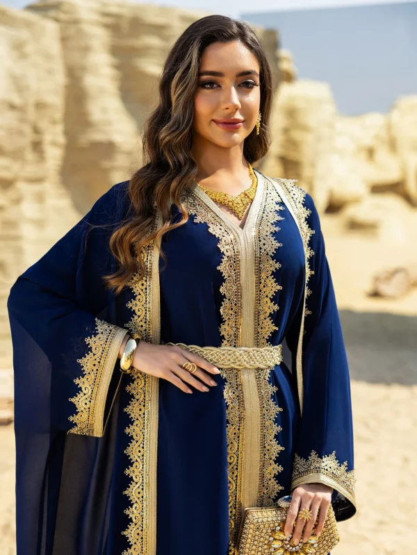 Femme Musulmane Vestidos Pearl Beads Abaya for Women Dubai Cape Evening Party Dress Muslim Kaftan Turkey Robe Eid Djellaba Gown