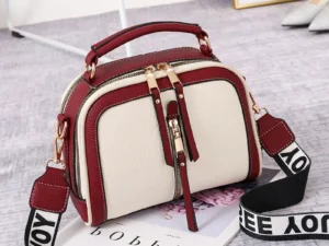 Fashion Hit Color Shoulder Bags for Women Female PU Leather Crossbody Messenger Bags Small Handbag Wide Strap Purse