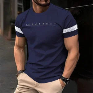 Simple Fashion Letters Striped Graphic T Shirts For Men Trend Summer Streetwear 3D Printed T-shirt Loose Streetwear Hip Hop Tees - Image 4