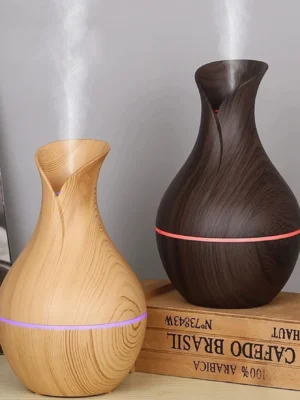 USB Electric Air Humidifier 130ML Mini Wood Grain Aroma Diffuser Essential Oil Aromatherapy Cool Mist Maker With LED For Home - Image 6