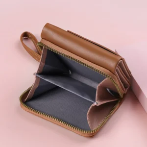 Four Seasons Women's Short Wallet Zipper Tower Buckle Zero Wallet Girl Student Handheld Bag Solid Color Simple Versatile Fashion - Image 6