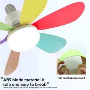 Home E27 Base Ceiling Fan Light with 30W LED Night Lights 3 Adjustable Lighting Modes Remote Control High Wind Power Ceiling Fan - Image 5