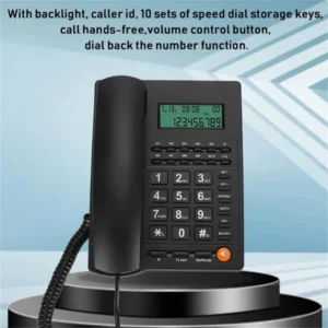 Corded Landline Phone Big Button Landline Phones with Caller Identification Fixed Telephone for Office Hotel - Image 4