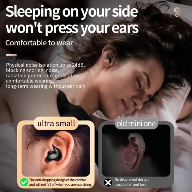 Sleep Invisible Stereo Headset IPX5 Waterproof Wireless Bluetooth Earphone Earbuds with Mic for Phone Bluetooth 5.3 Headphones - Image 5