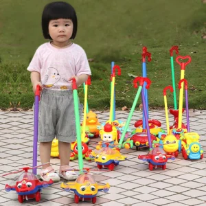 1 Piece Hand Push Toddler Baby Walker Toy Plane Car Toys Push Along Walking Toy For Kids Children Boys Girls Outdoor - Image 4