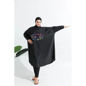Women Muslim Swimwear Beachwear Screen Printing 3pcs Lslamic Clothes Hijab Long Sleeves Sport Swimsuit Burkinis Bathing Bat Suit - Image 7
