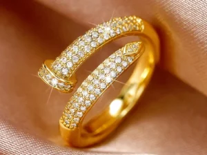RAKOL Hiphop Style Open Ring Lady Fashion Party Accessories With Shiny Zirconia Gold Color Jewelry For Women Chic Trendy Gift