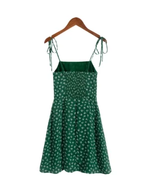Summer New Floral Print One-Shoulder Strap Dress Sleeveless Chinese Brand Women's Clothing Mini Dress Elegant And Stylish - Image 6