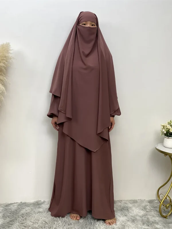 Middle Eastern Muslim women Dubai female Turkish hijab Solid Muslim woman Khimar wrapped Malaysian shawl scarf Moroccan hijab - Image 4