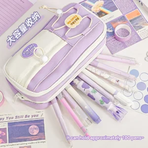 2025 Large Capacity Pencil Case Cute Niche Stationery Box Multi-layer Drawstring Design Student Supplies Korean Stationery - Image 4