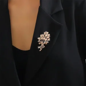 RAKOL 1PC Fashion Opal Stone Exquisite Flower Brooch Pin Garment Accessory Birthday Gift Brooches Women Rhinestone Brooch Pin - Image 6