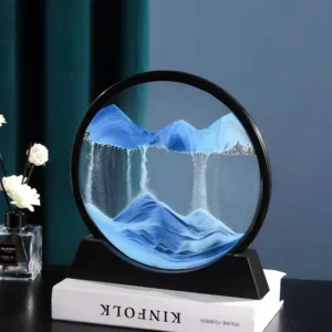 3D Moving Sand Art Picture Round Glass Deep Sea Sandscape Hourglass Quicksand Craft Flowing Sand Painting Office Home Decor Gift - Image 3
