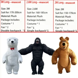 Giant Panda Inflatable Costume Street Funny Polar Bear Mascot Costume Party Role Playing Plush Inflatable Mascot Costume - Image 7