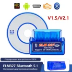 Bluetooth 5.1 ELM327 V2.1 Auto OBD2 Scanner Car Diagnostic Tool Code Reader Tool Super MINI ELM 327 V1.5 For Android