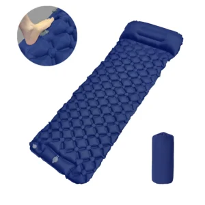 Camping Sleeping Pad, Ultralight Camping Mat with Pillow Built-in Foot Pump Ultralight Self-inflating Air Mattress for Hiking