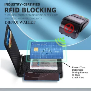 Synthetic Leather Slim Smart Wallet for Men Credit Card Holder Money Clip RFID Blocking Men Thin Bifold Wallet Walet Money Bag - Image 6