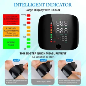 New LED Wrist Blood Pressure Monitor Rechargeable English Voice Broadcast Sphygmomanometer Tonometer BP Monitor - Image 5