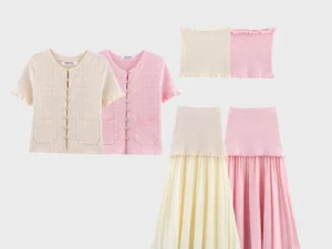 DEEABAE Summer New Women's Clothing European And American Layered Decoration Round Neck Short Sleeved Knitted Three Piece Set