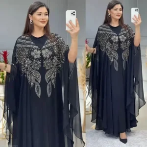 2 PCS Set Plus Size African Party Dresses for Women Chiffon Boubou Ankara Dashiki Outfit Dubai Kaftan Abaya Robe Marocaine Femme - Image 4