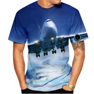 Large Passenger Plane 3d Printed T Shirt Men Funny Cool Casual Tee Shirt Harajuku Street Outdoor Scene Short Sleeves O-neck Tees - Image 6