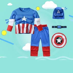 Superhero Hulk Captain America Cosplay Costume Boy Kids Clothes Spiderman Muscle Suit Children Carnival Birthday Party Costume - Image 6
