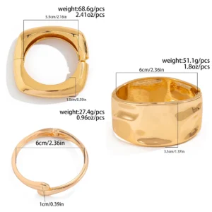 Ingemark 4 Styles Exaggerated Punk Geometric Large Open Spring Bangles Women Chunky Heavy Metal Cuff Bracelet Men Jewelry Gift - Image 5