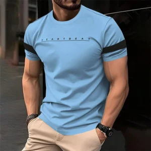 Simple Fashion Letters Striped Graphic T Shirts For Men Trend Summer Streetwear 3D Printed T-shirt Loose Streetwear Hip Hop Tees - Image 3
