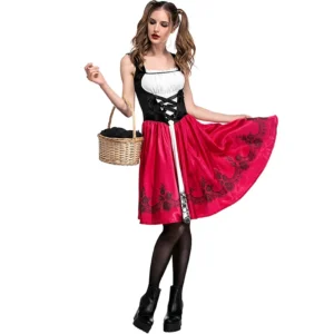 Little Red Riding Hood Modern Version of Stage Performance Clothing Shawl, Adult Girls Personality Cosplay Game Uniform - Image 5