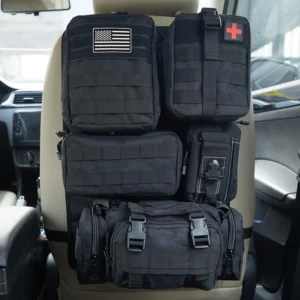 Tactical Car Seat Back Organizer Tactical Vehicle Panel Organizer with 5 Detachable Molle Pouches Universal fits Most of Vehicle - Image 3