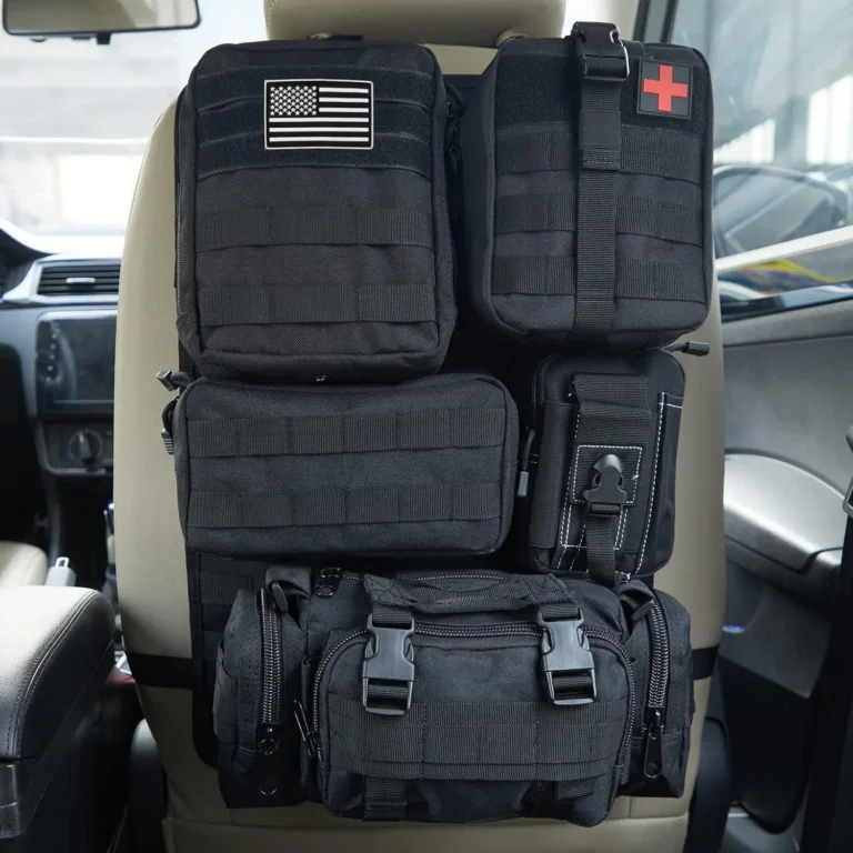 Tactical Car Seat Back Organizer Tactical Vehicle Panel Organizer with 5 Detachable Molle Pouches Universal fits Most of Vehicle - Image 3