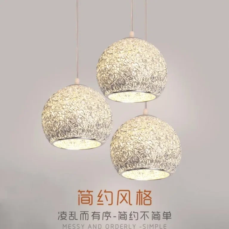 Restaurant Light Silver Aluminum Wire Chandelier Led Dining Chandelier Modern Minimalist Light Creative Bar Entrance Aisle Light