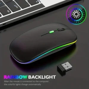 Wireless Mouse Gaming Mouse Backlight USB Compatible RGB Rechargeable Mice Silent Backlit Ergonomic Gaming Mouse for Laptop PC - Image 6