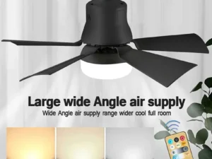 LED Ceiling Fan With Light E27 Socket Remote Control Dimmable 30W Modern Smart Wireless Fans Lighting For Bedroom Garage Kitchen