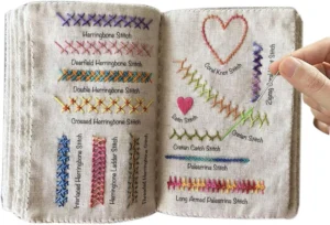 Sewing Book, Enthusiasts & Beginners Embroidery Instructions Book for DIY Sewing Kit, Creative Embroidery Stitches Book