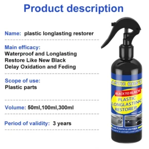 Car Plastic Restorer Back To Black Gloss Car Cleaning Products Plastic Leather Restore Auto Polish And Repair Coating Renovator - Image 7