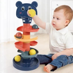 2-7 Layes Track Rolling Ball Pile Tower Early Educational Toy for Babies Rotating Track Educational Stacking Toy for Kids Gift - Image 4
