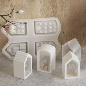 Four Houses Clay Silicone Molds DIY Home Decoration Aromatherapy House Gypsum Plaster Mould Craft Art Ornament Epoxy Resin Mold - Image 7