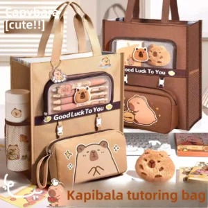 Student Tutorial Bag Canvas Handbag Book Carrier Oxford Cloth Material Chinese Art Elementary And Middle School Students