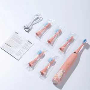 Children Electric Toothbrush Cartoon Kids With Replacement Head Ultrasonic IPX7 Waterproof Rechargeable Sonic Toothbrush - Image 7