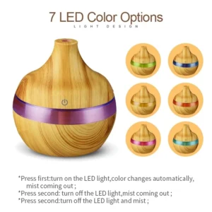 Humidifier Electric Aroma Air Diffuser Wood Ultrasonic Air Humidifier Essential Oil Aromatherapy Cool Mist Maker For Home 300ml - Image 7