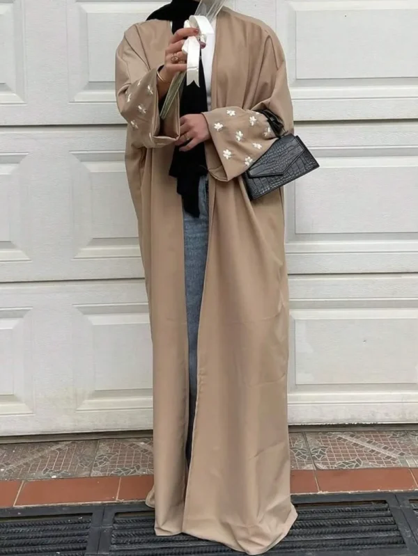 Middle-East Ethnic Clothing Loose Abaya Muslim Women Full Sleeve Printed Floral Abayas Kaftans Jilbabs Islamic Maxi Dresses - Image 3