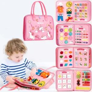 Toddler Busy Board Montessori Early Educational Sensory Toys Learning Activities with Life Skills，Alphabet，Number，Weather Learni - Image 3