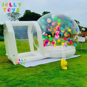 JOLLY TOYS Balloon inflatable bubble house with trampoline and transparent dome PVC material with blower - Image 6