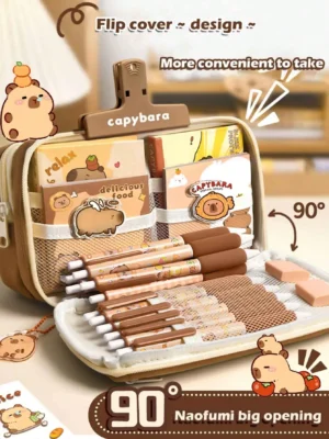 1Pc Large Capacity Pencil Case Flip Cover Stationery Pencil Bag Simple Stationery Storage bag School Office Supplies Stationery - Image 5