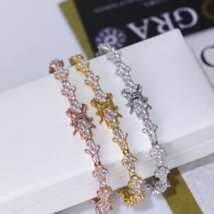 ESKEEM Silver 925 Moissanite Tennis Bracelet Original Brilliant Cut Diamond Pass Test D Color VVS1 Bracelet Gift Fine Jewelry