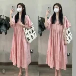 Maternity Dress Summer New Korean Fashion Short Sleeve Cotton Lin Loose Women Pregnant Women Dress Comfortable Breathable