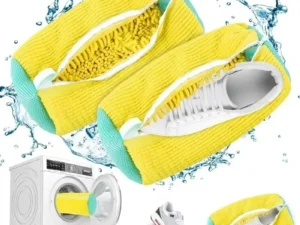 Machine Washable Shoe Washing & Drying Bag with Soft Fiber - Durable Polyester Laundry Protector for Shoes Adjustable Strap