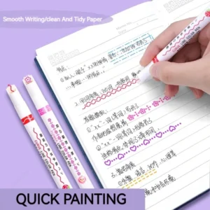 6Pcs/Set Flower Line Shape Highlighter Pen Roller Tip Curve Liner Marker Kawaii Korean Stationery School Office Supplies Gifts - Image 7