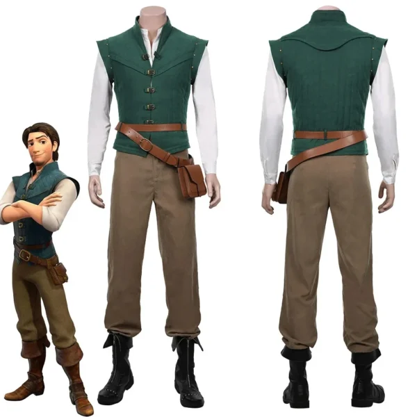 Anime Flynn Rider Tangled Rapunzel Cosplay Costume Adult Carnival Uniform Halloween Anime Halloween Prince Costumes Accessories - Image 3